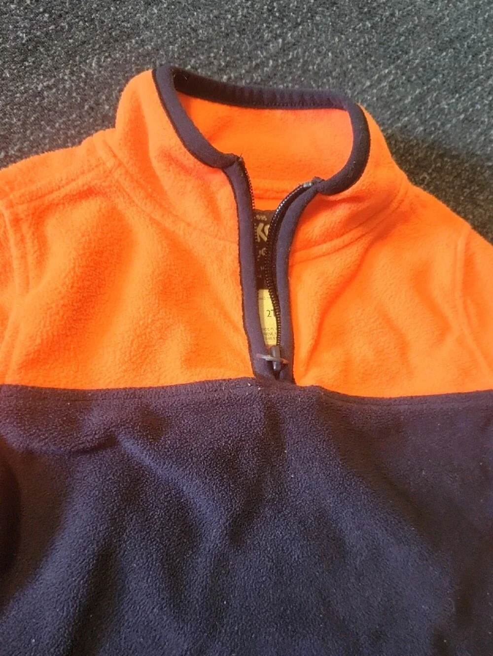 OshKosh B'gosh Orange and Navy Fleece Half-Zip Pullover